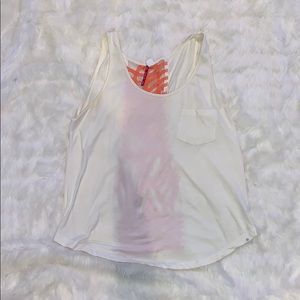 cream tank top with open back